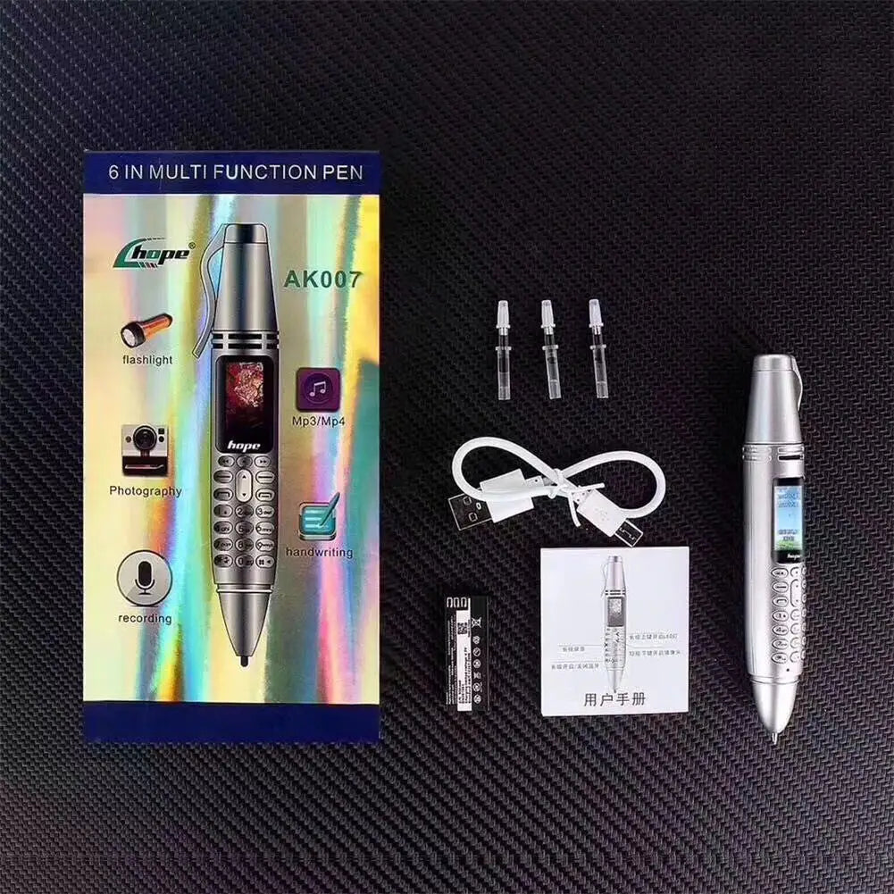 Pen Shaped 2G CellPhone Screen Dual SIM Card GSM Mobile Phone BT V3.0 Dialer Voice MP3 FM Voice Recorder