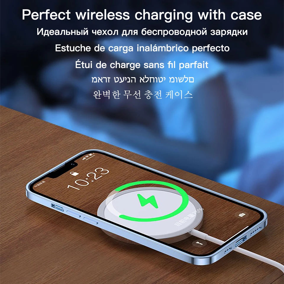 Luxury Wireless Magnetic Cover For Apple Magsafe Case Iphone 11 12 13 15 14 Pro Max Mini 7 8 Plus Xr Xs X Clear Acrylic Cases