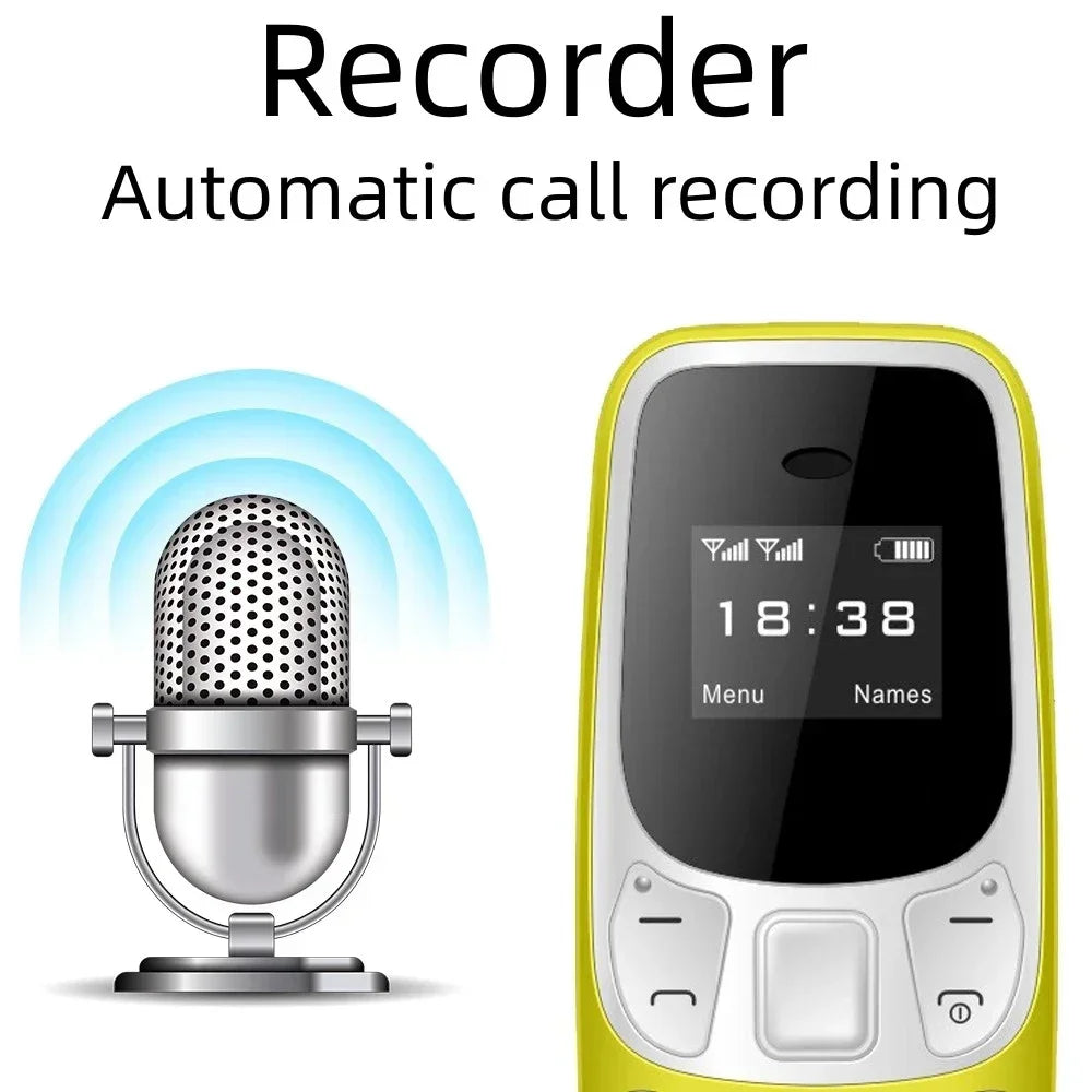 Mini Feature Phone 2G GSM Dual SIM Headphone Hands Free Earphone Dialer Magic Voice Unlocked Small Cell Phone On Sale