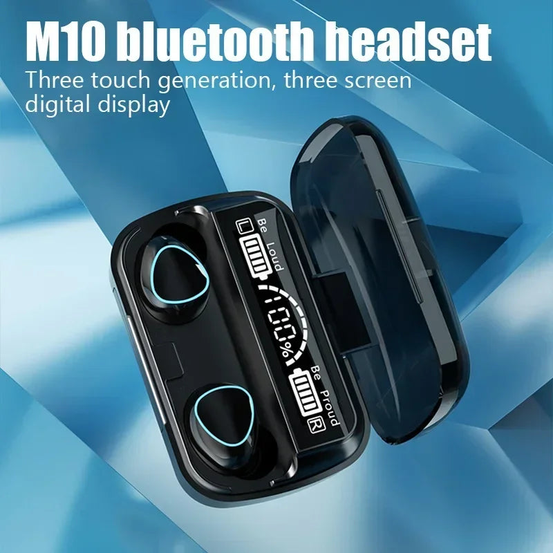 2024 Wireless Bluetooth Headset 5.3 Earphones Bluetooth Headphones with Mic Earbuds 3200mAh Charger Box LED Display