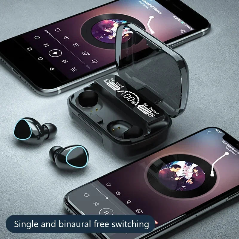 2024 Wireless Bluetooth Headset 5.3 Earphones Bluetooth Headphones with Mic Earbuds 3200mAh Charger Box LED Display