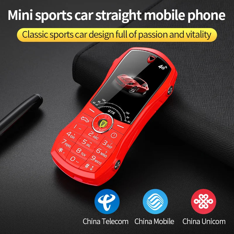 V7 Car Mobile Phone 1.8" Mini Car Key Student Dual Sim Recorder Mini MP3 MP4 Vibration Children's Cartoon Push Button CellPhone