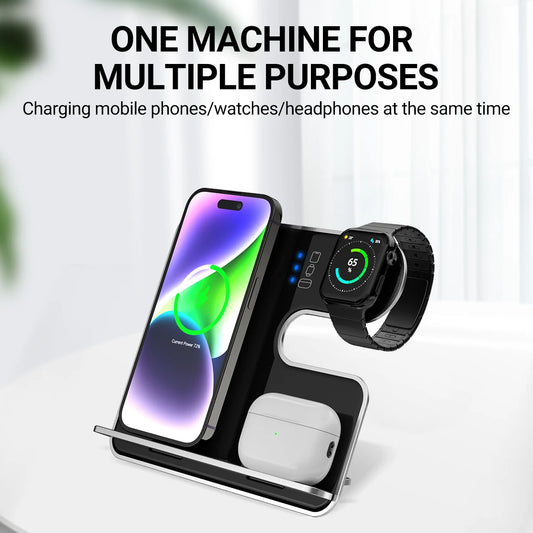 3 IN 1 Wireless Charger,Detachable Maghnetic Wireless Charging Suitable For Mobile Phones/Watches/Headphones