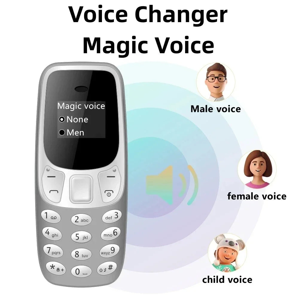 Mini Feature Phone 2G GSM Dual SIM Headphone Hands Free Earphone Dialer Magic Voice Unlocked Small Cell Phone On Sale