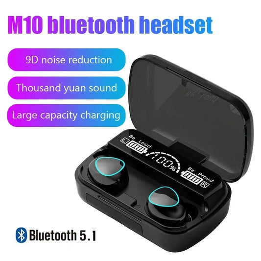 2024 Wireless Bluetooth Headset 5.3 Earphones Bluetooth Headphones with Mic Earbuds 3200mAh Charger Box LED Display